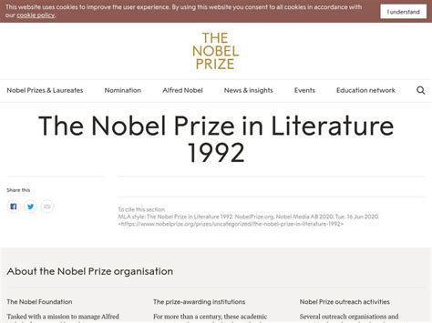   Giải Nobel Văn học năm 1992: một cú nhảy vọt về mặt văn hóa cho nhà văn đã tái sinh lịch sử và ngôn ngữ